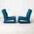 Space Age Lounge Chairs in Blue Pattened Upholstery, Former Czechoslovakia, 1970s, Set of 2 For Sale - Image 12 of 13