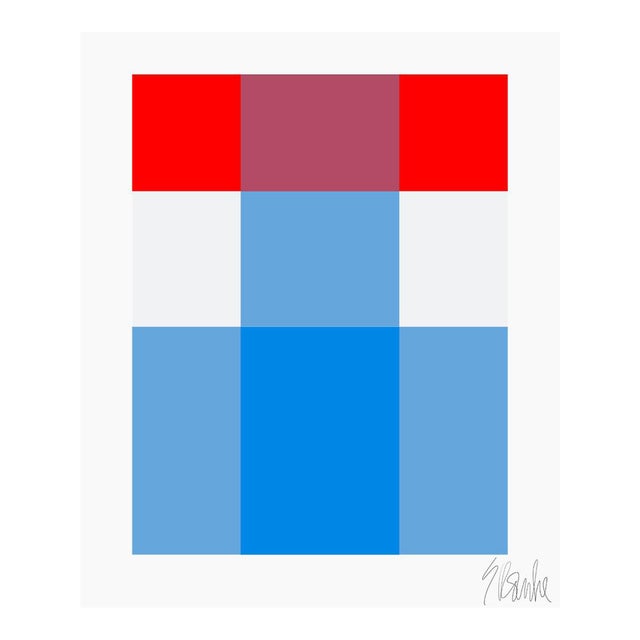 French Picnic, Red Over Blue Fine Art Print 25" X 30" by Liz Roache For Sale