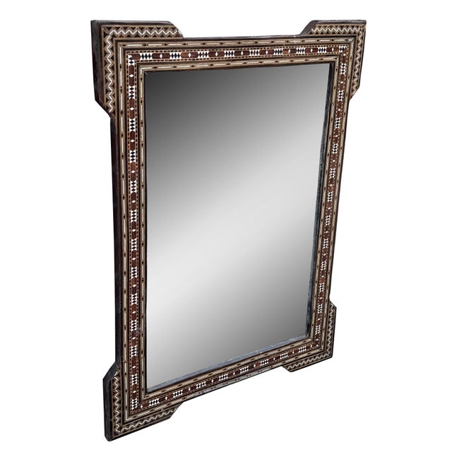 Art Deco Vintage Marquetry Moorish Style Mirror Frame For Sale - Image 3 of 4