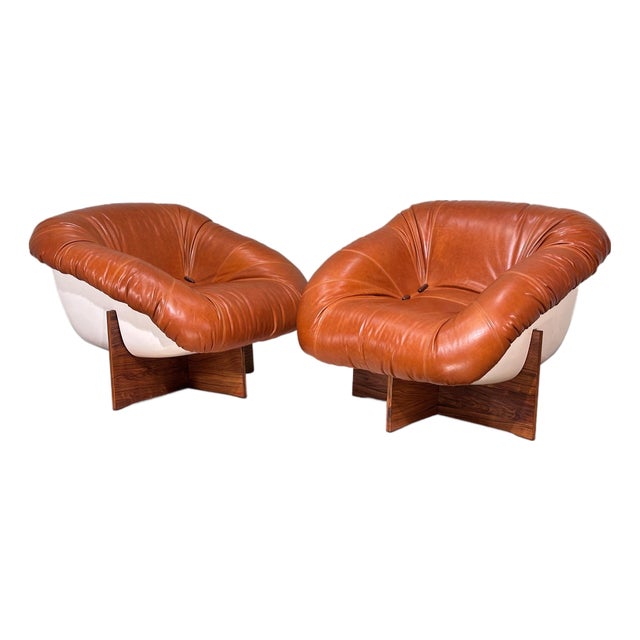 Restored Percival Lafer Mp-61 Leather and Rosewood Lounge Chairs – Pair For Sale