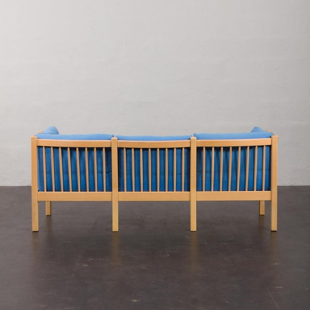 1980s Mid-Century Danish Deep Blue 3-Seater Sofa attributed to Stouby, 1980s For Sale - Image 5 of 15