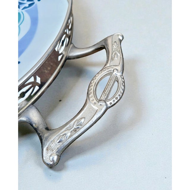 Antique Danish Art Nouveau Porcelain Serving Tray from Bing & Grondahl Copenhagen, 1910s For Sale - Image 5 of 18