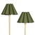 Polly Double Arm Table Lamp, Natural Brass with Olive Scalloped Shade For Sale - Image 4 of 6