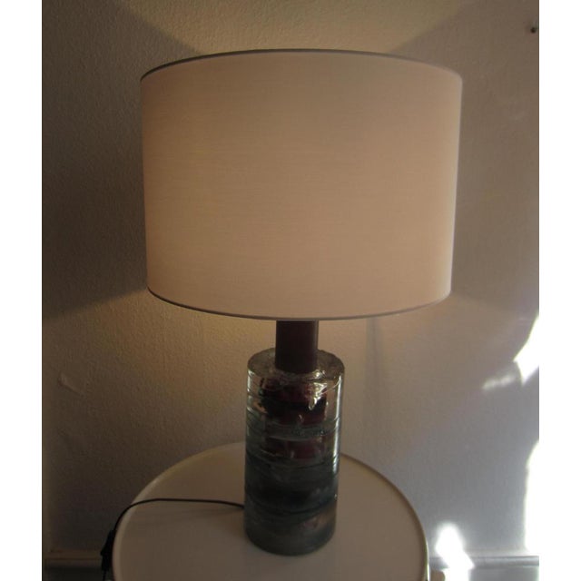 Copper Large Mid-Century german Layered Glass Table Lamp from the Limburg Glassworks, 1960s For Sale - Image 8 of 9