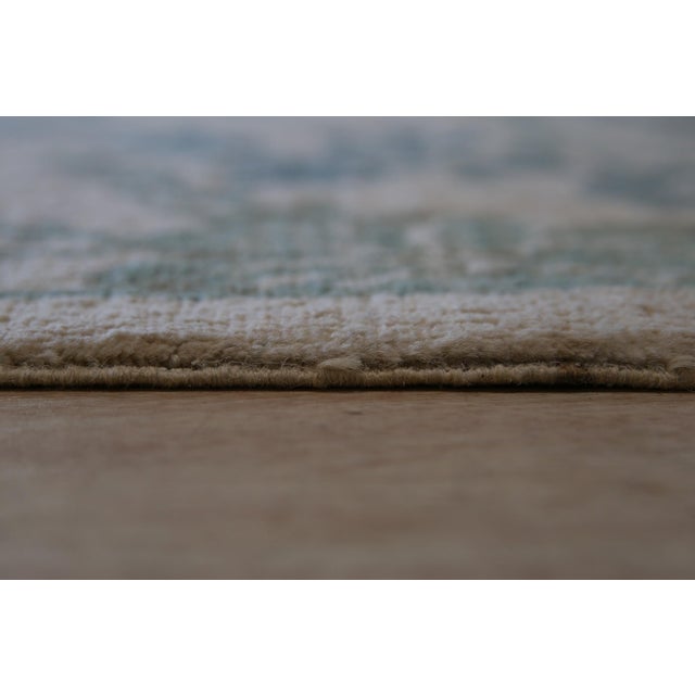 Modern 9x12 Cassandra Bianca Green Classic Floral Hand Knotted Afghan Wool Carpet Rug For Sale - Image 3 of 9