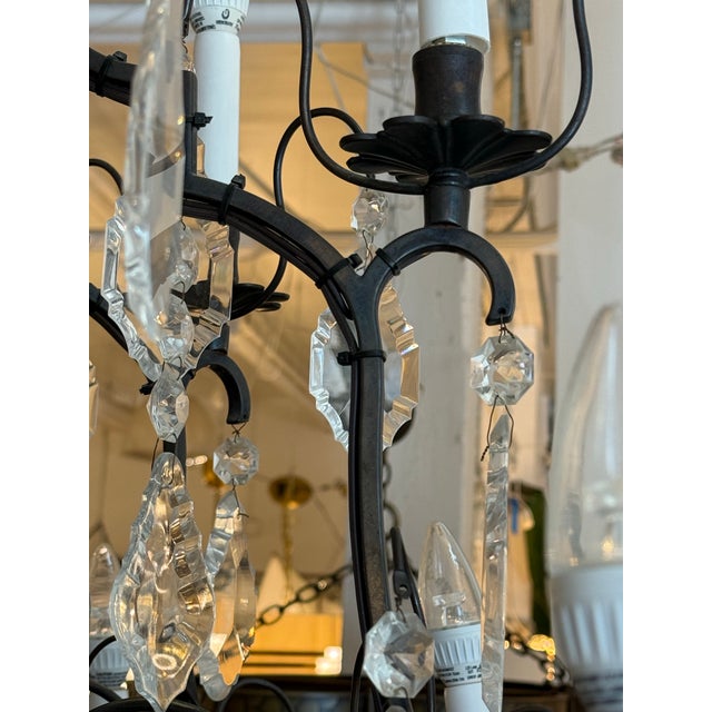 Black Badari Lighting Eighteen-Light Crystal Chandelier, Vintage For Sale - Image 8 of 12