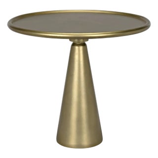 NOIR Hiro Short Side Table, Metal with Brass Finish For Sale