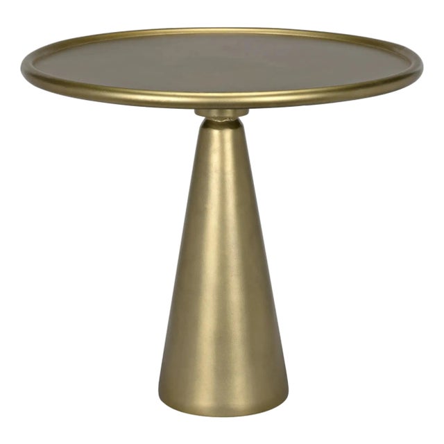 NOIR Hiro Short Side Table, Metal with Brass Finish For Sale