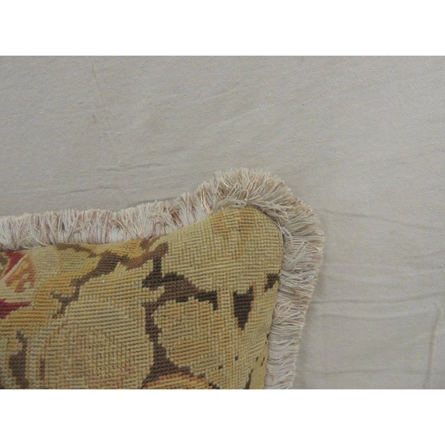 Tan and Brown Tapestry Decorative Square Pillows - Set of 2 For Sale In Tampa - Image 6 of 11