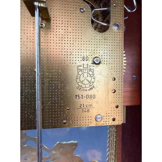 Italian Inlaid Mantel Clock, German Movement, 152in, 1940s For Sale - Image 12 of 13