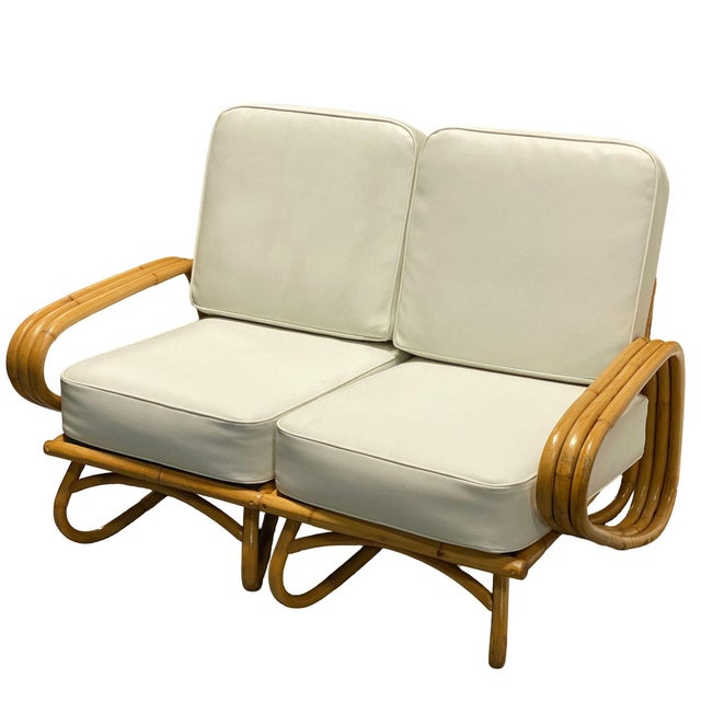 Mid-Century Modern 1950s Restored "Triple Triangle" 3-Strand Sectional Sectional Settee With Loop Base For Sale - Image 3 of 9