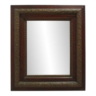 Antique Oak Gold Gilt Regency Carved Hanging Wall Mirror For Sale