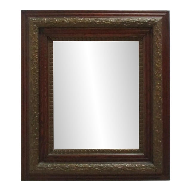 Antique Oak Gold Gilt Regency Carved Hanging Wall Mirror For Sale