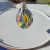 Mid-Century Modern 1950s Harlequin Indented All Over Blown Glass Christmas Ornament For Sale - Image 3 of 6