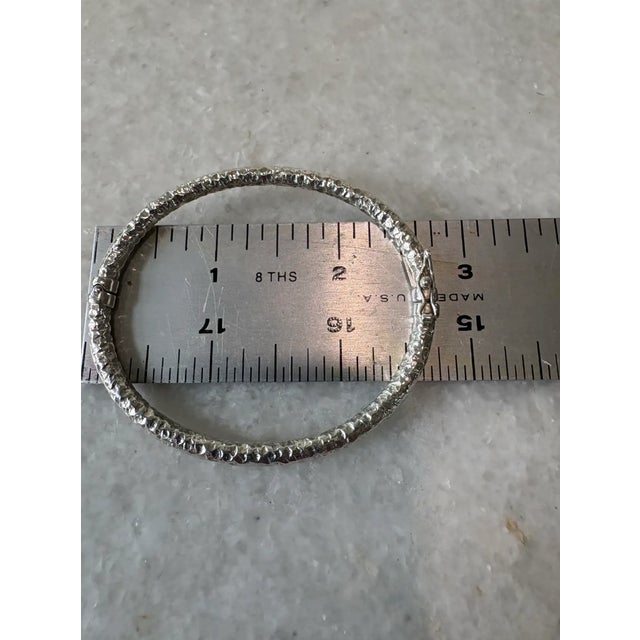 Contemporary Vintage Sterling Silver Bangle Bracelet For Sale - Image 3 of 4