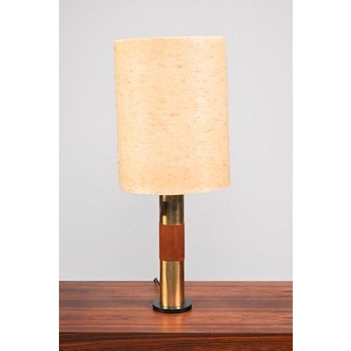 Table Lamp with Teak and Brass For Sale - Image 12 of 12