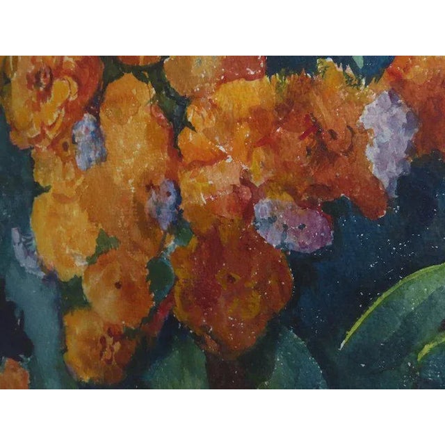 Paint Mid 20th Century Floral Still Life Watercolor Painting by Violetta D. Prentiss Lingan, Framed For Sale - Image 7 of 13