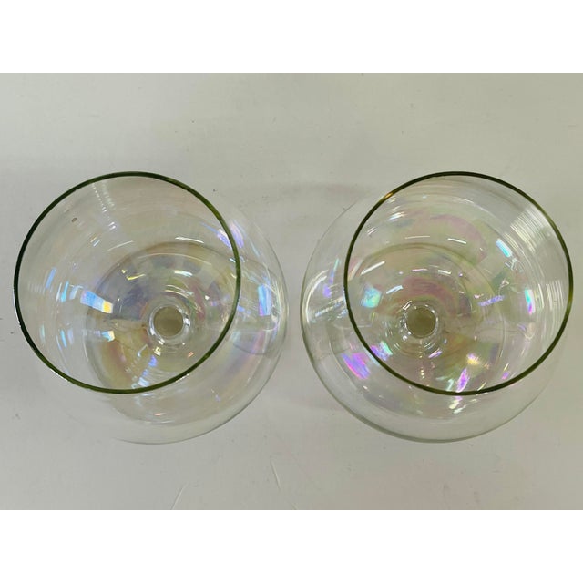 1960s Vintage 1960s Iridescent Brandy Snifters, Pair For Sale - Image 5 of 6