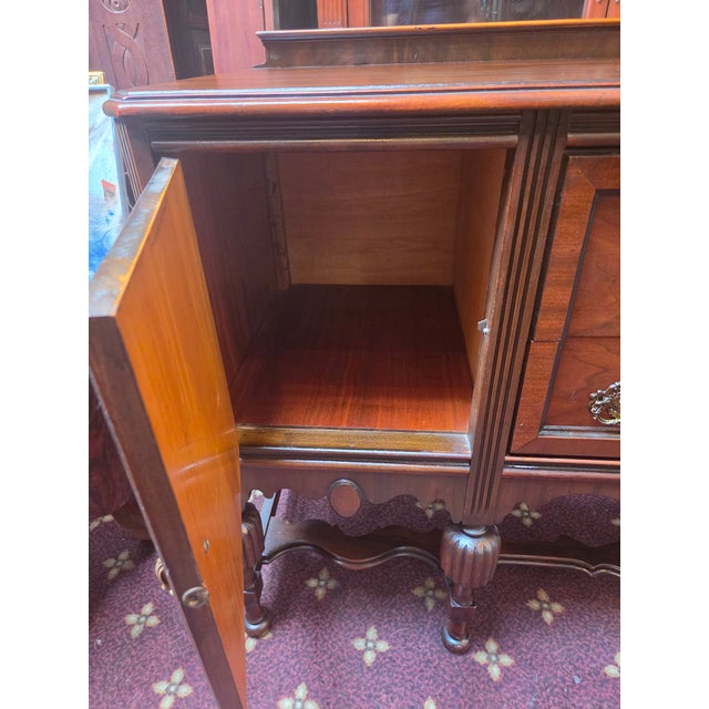 Antique 1920s Jacobean Spanish Revival Walnut Sideboard For Sale - Image 10 of 12