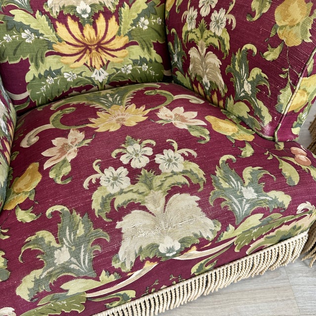 Textile Napoleon III Style Armchairs With Fringes - A Pair For Sale - Image 7 of 9