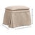 Beige Skirted Linen Ottomans, Beige on Natural Oak, Sets of 2 For Sale - Image 8 of 8