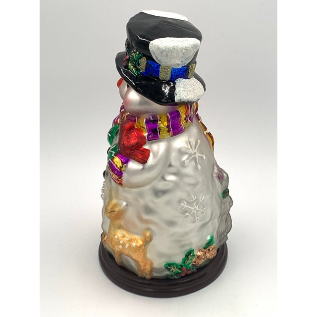 Thomas Pacconi 14" Blown Glass Snowman Figurine For Sale - Image 4 of 5