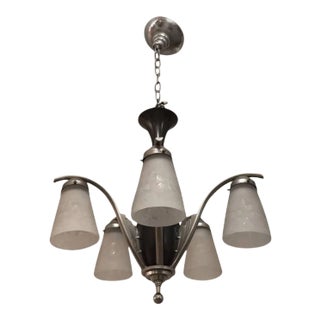 French Art Deco Chandelier Signed by Muller Freres For Sale