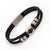 Early 21st Century Silver Anchor Design Black Leather Men's Style Bracelet For Sale - Image 5 of 6
