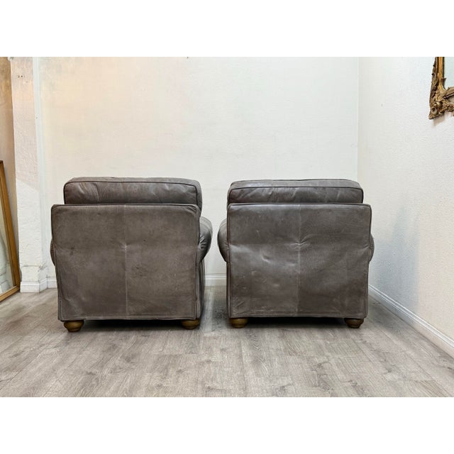 Gray Restoration Hardware Leather Recliners For Sale - Image 8 of 10