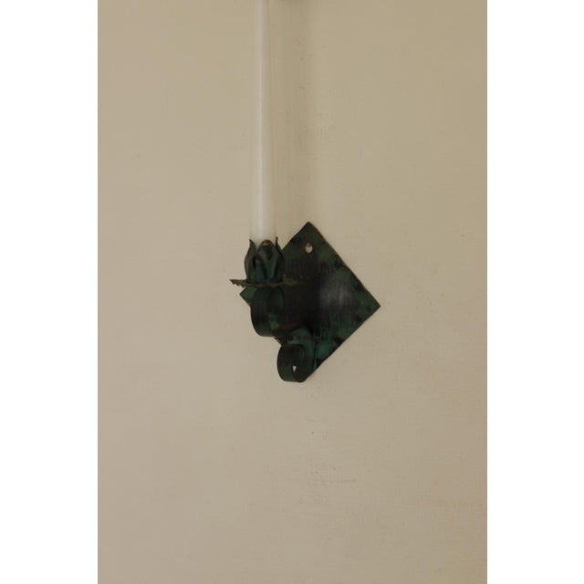 Vintage Swedish Verdigris Sconces in Metal, Set of 2 For Sale - Image 17 of 18