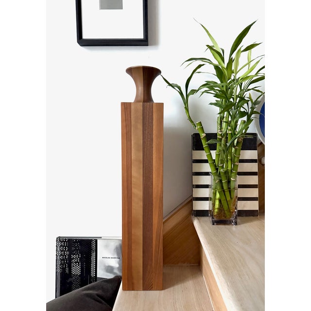 2018 Mathieu Delacroix for Cinna and Ligne Roset French Contemporary Lathe-Made Walnut Vase For Sale - Image 14 of 16