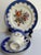 Art Nouveau Vintage 1950's Kunst Hummendorf Kronack Bavaria Germany Porcelain Tea Set Trio Cobalt Blue Gold Tea Cup Saucer Dessert Plate For Sale - Image 3 of 18