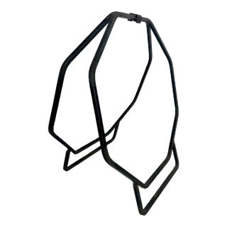 Mid Century Octagonal Log Holder in Wrought Iron For Sale