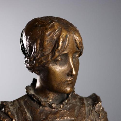 Felice Bialetti, Woman with a Book, Bronze For Sale - Image 3 of 8