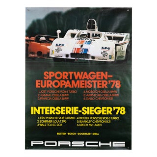 Original Porsche Poster by Strenger Advertising Agency For Sale