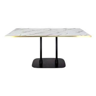 Vintage Marble-Effect Console Table For Sale