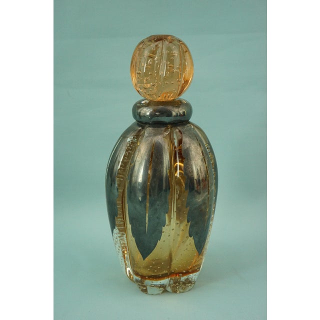 Vintage Art Deco Bottle in Murano Pulegoso Glass by Flavio Poli, 1920s For Sale - Image 6 of 18