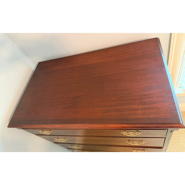 Brown Antique Chippendale Solid Mahogany Highboy Dresser by Northern Furniture Co For Sale - Image 8 of 18