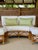 English Mid-Century Rattan Three-Piece Curved Sectional Sofa With New Sunbrella For Sale - Image 3 of 12