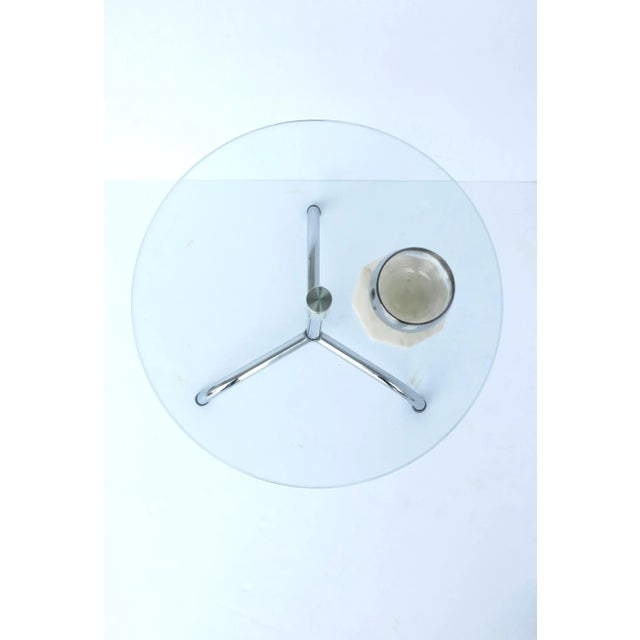 Metal Glass and Chrome Side Drinks Table, Circa 1970s For Sale - Image 7 of 10