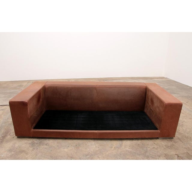 Animal Skin Vintage Budapest Sofa in Cognac Color by Paola Navone for Baxter, 1990s For Sale - Image 7 of 17