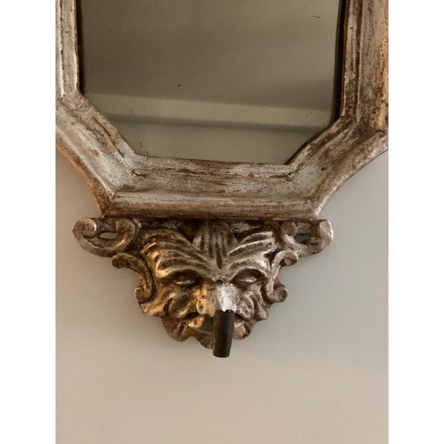 Carved and Silver Gilt Florentine Mirror Candle Holders - a Pair For Sale - Image 4 of 5