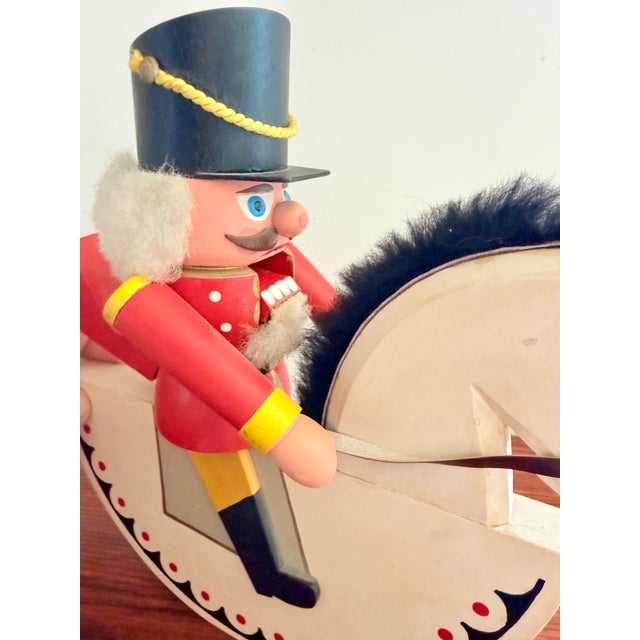 Wood German Nutcracker with Rocking Horse, 1970s For Sale - Image 7 of 11