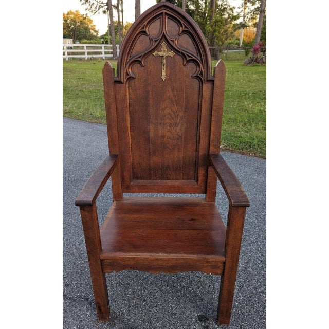 Early 20th Century Vintage Church Wood Chair Altar Pulpit Priest Chair Chairish