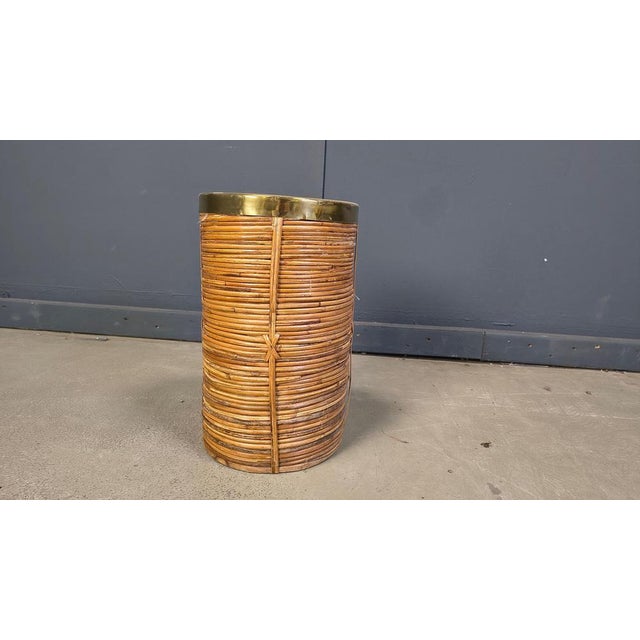 Italian Copper and Bamboo Umbrella Stand, 1960s For Sale - Image 4 of 6