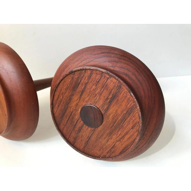 Wood Scandinavian Modern Teak Candleholders, 1960s, Set of 2 For Sale - Image 7 of 13