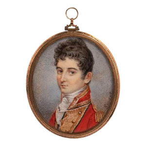 Antique Miniature Young Man Military Officer Portrait Painting John Smart, 1780