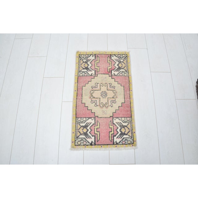 Handmade wool carpet in Turkish Anatolia , Vintage Oushak Rug,Turkish Vintage Anatolian Rug, Handmade wool Rug . One Of...