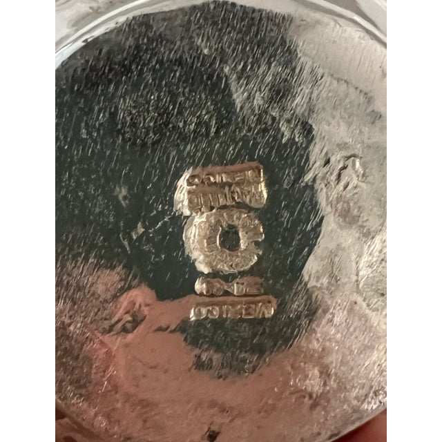 Vintage 3 Piece Los Castillos Silver and Mother of Pearl in Lay Hummingbird Sugar and Creamer Set For Sale - Image 9 of 13