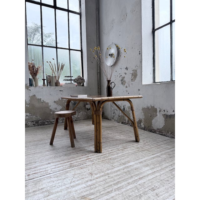 Rattan Ceramic Table, 1950s For Sale - Image 3 of 18